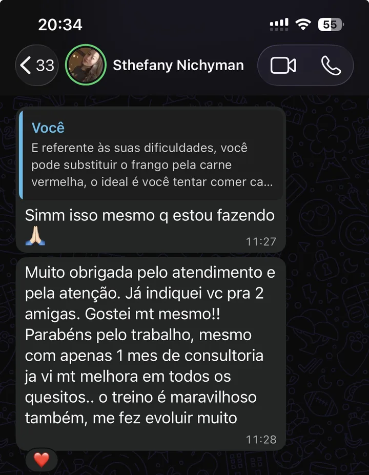 Depoimento de aluna sobre os resultados da consultoria